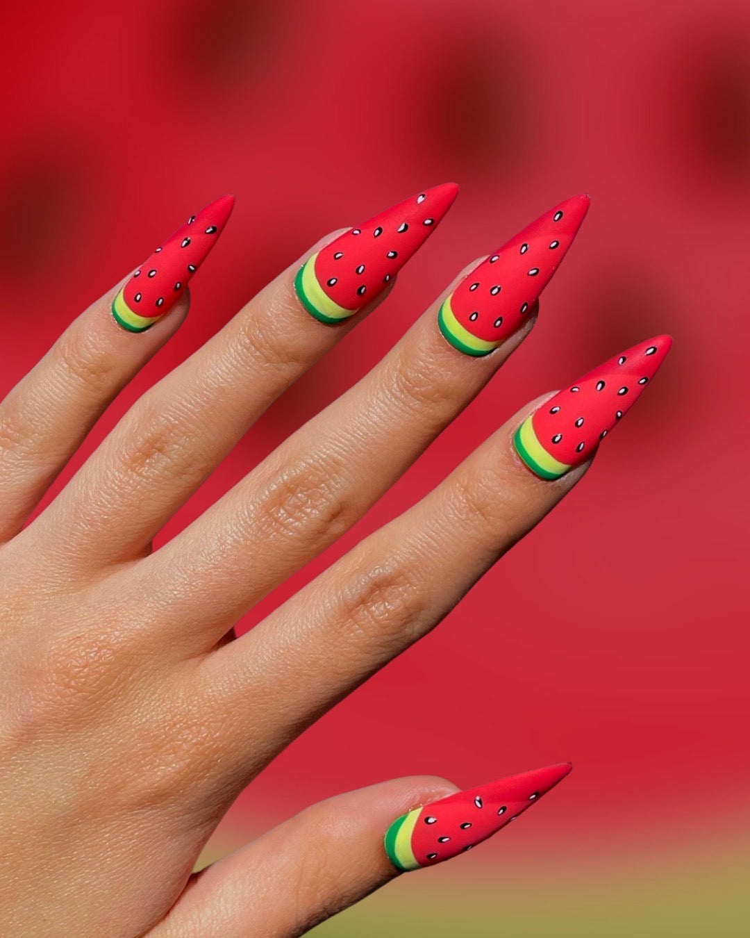 Easy Watermelon Nail Art Tutorial - YouTube